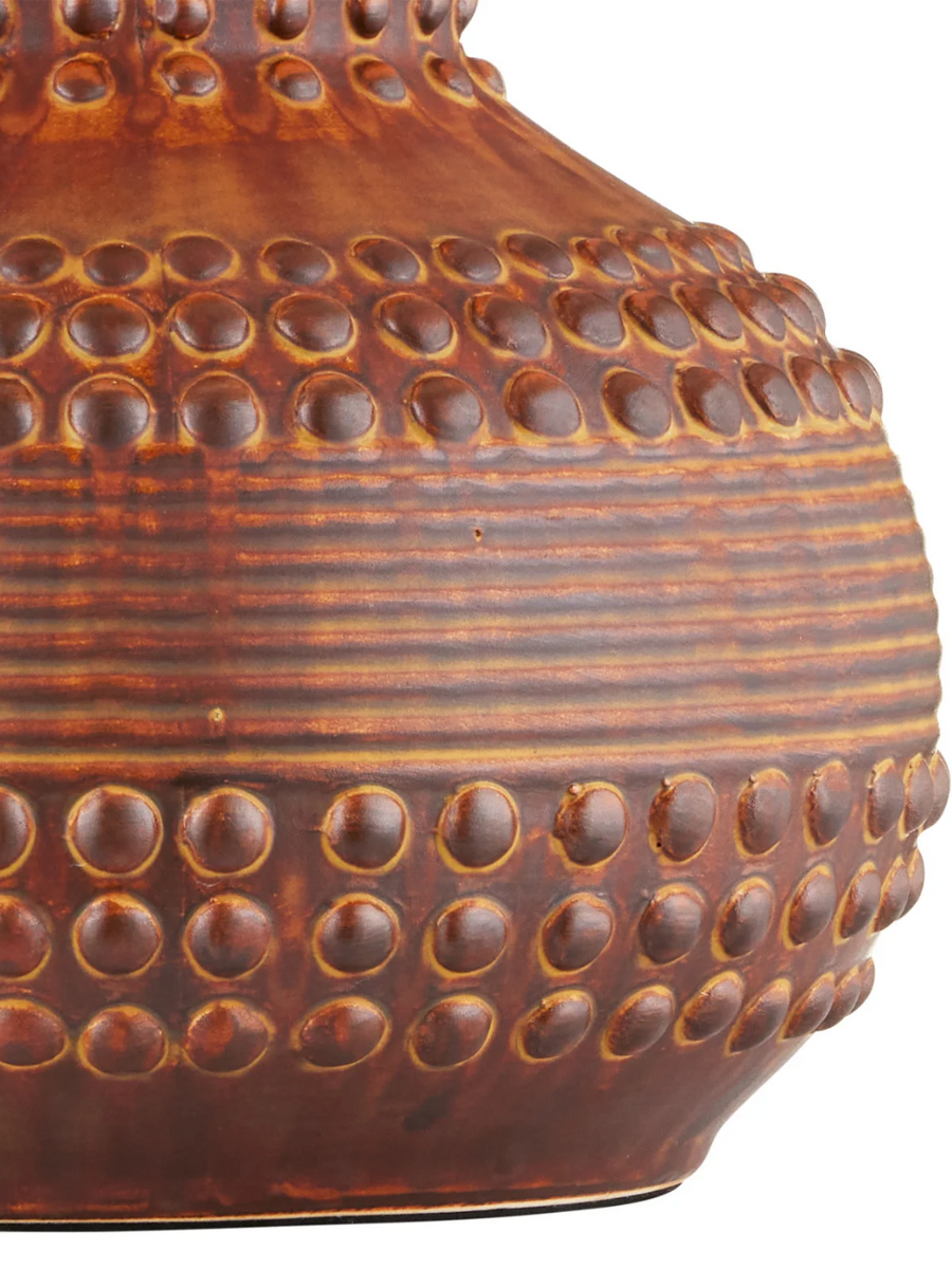 Atamo Table Lamp – Handcrafted Ceramic with Grasscloth Shade