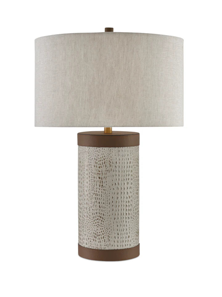 Crocodile Baptiste Table Lamp – Western Elegance in Leather