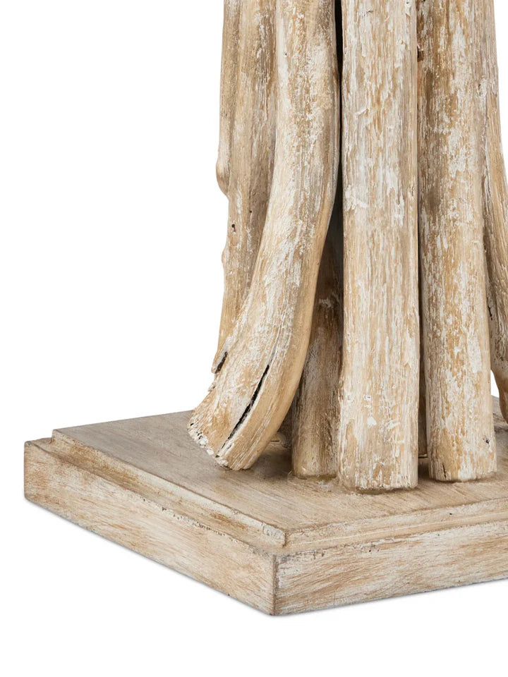 Driftwood Whitewash Table Lamp – Handcrafted Rustic Elegance