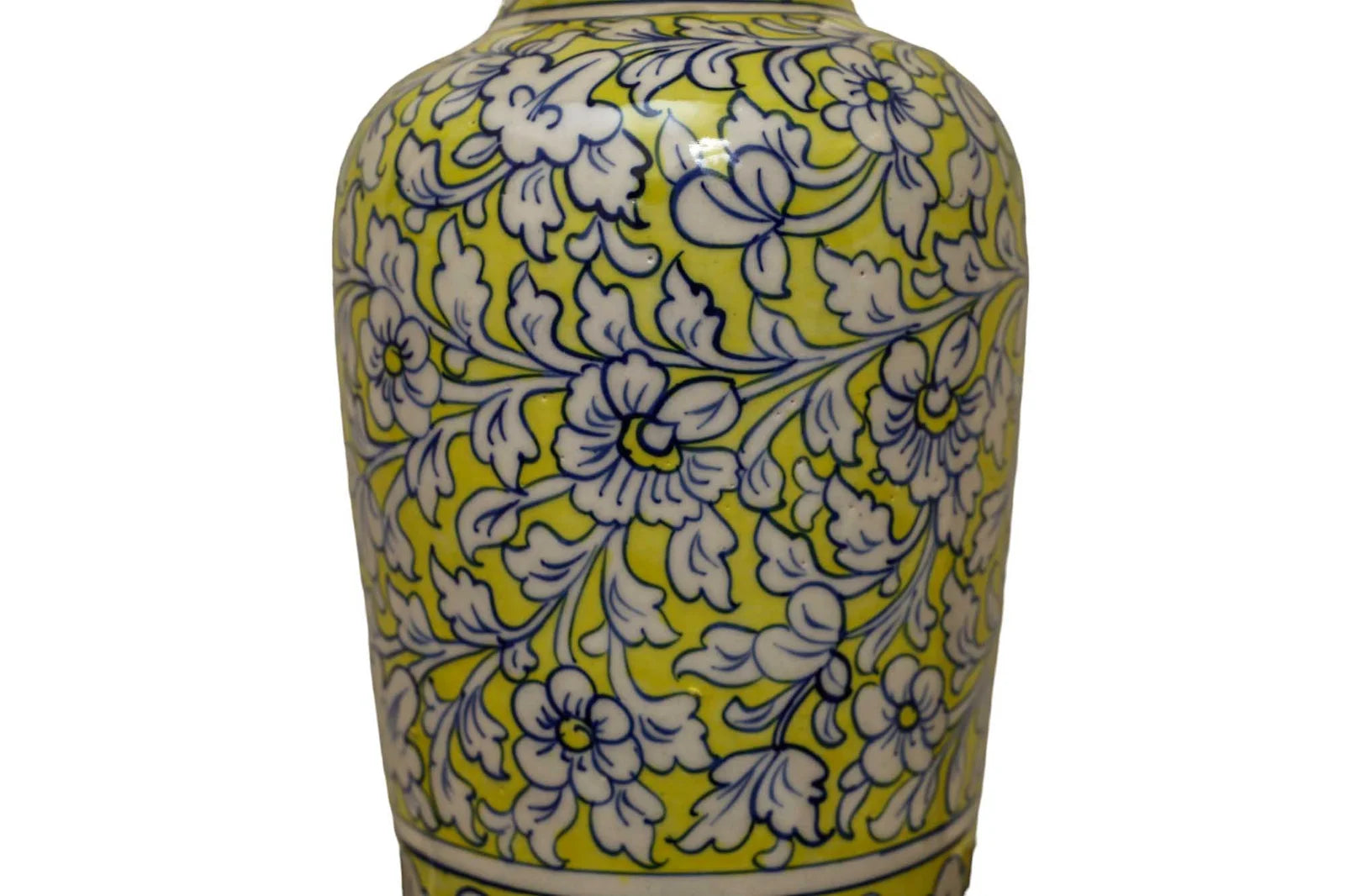 Yellow handcrafted ceramic table lamp - 58cm