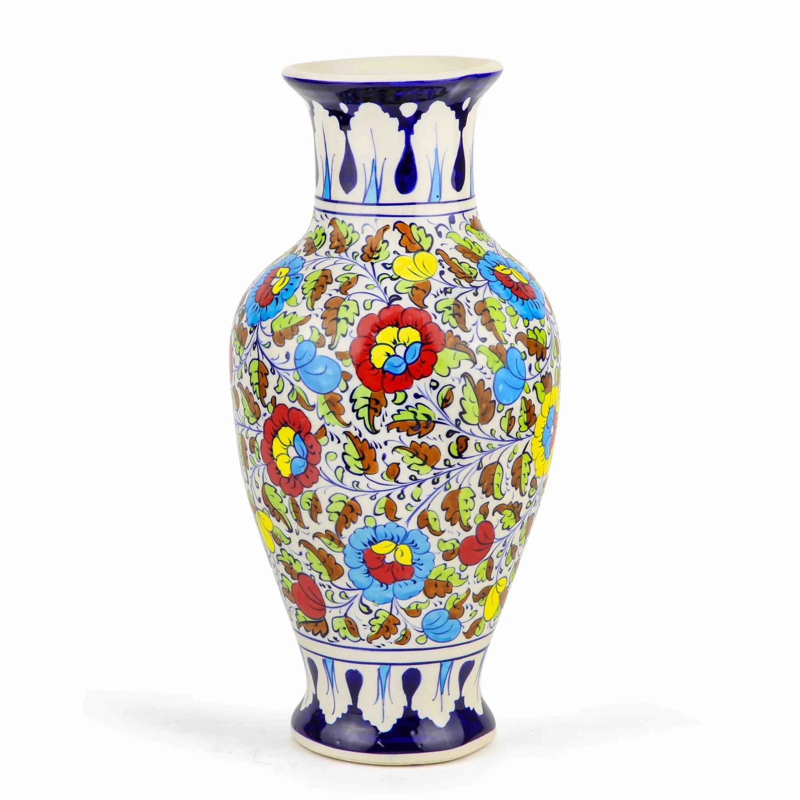 Colorful Bouquet Flower Vase Handmade and Hanpainted in Ceramic 43 cm