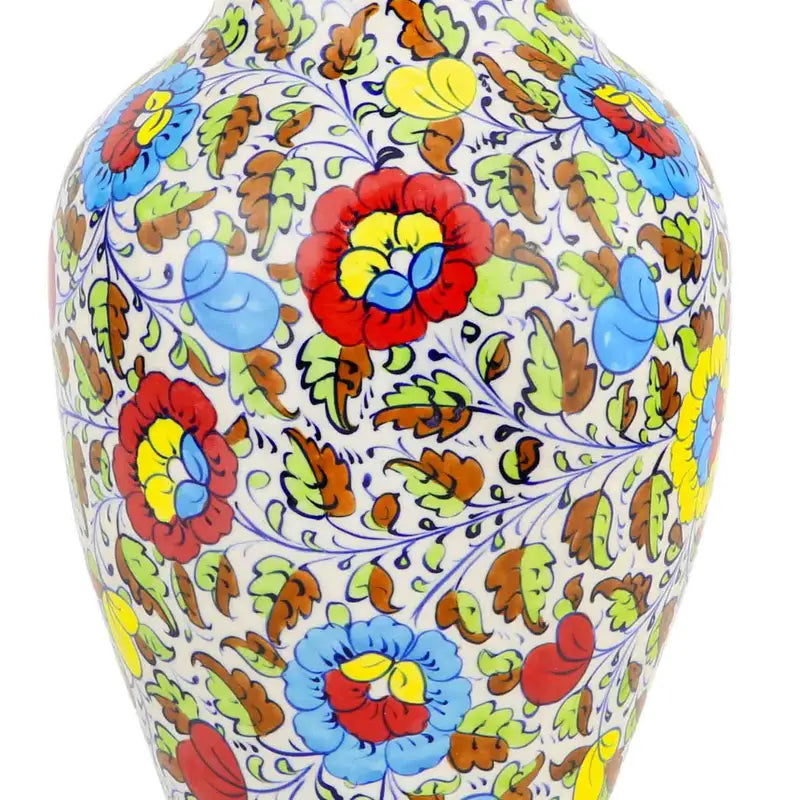 Colorful Bouquet Flower Vase Handmade and Hanpainted in Ceramic 43 cm