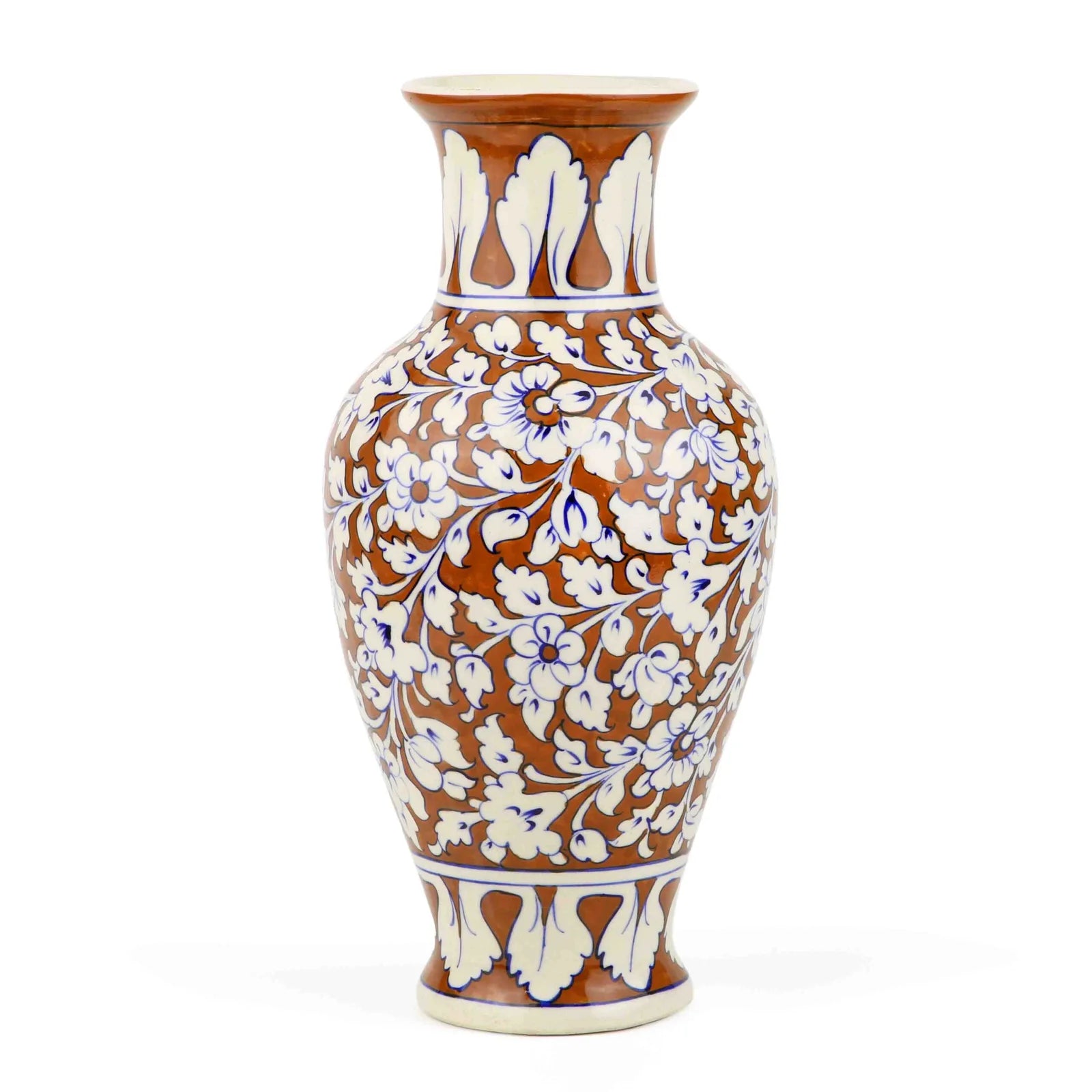 Brown Flower Vase Large Bouquet Handmade & Handpainted Vase 43 cm