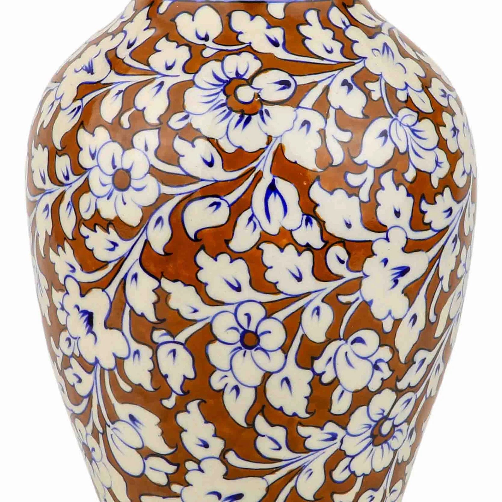 Brown Flower Vase Large Bouquet Handmade & Handpainted Vase 43 cm