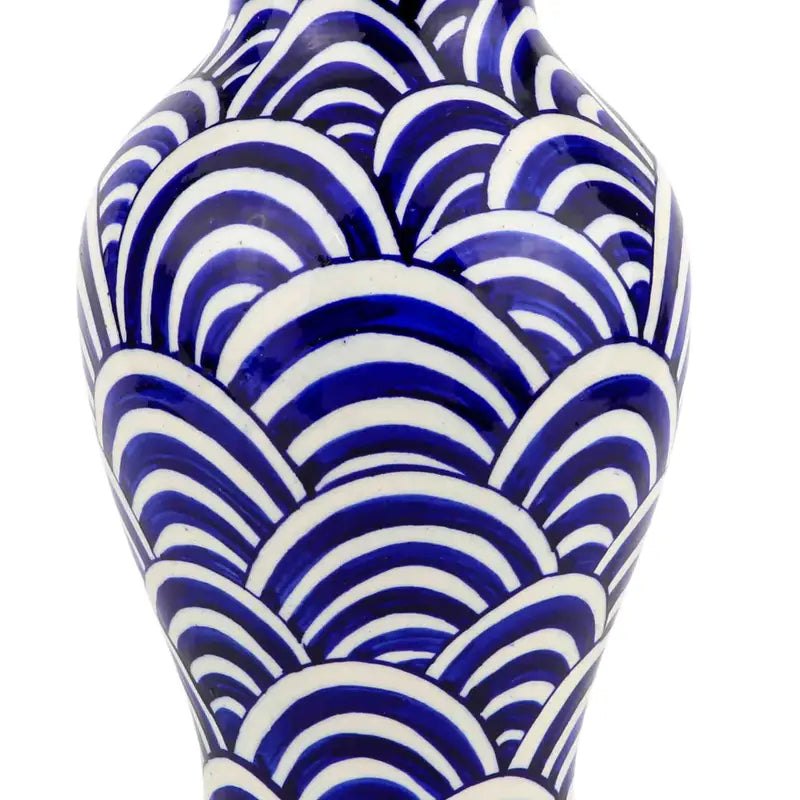 Large Vase Handpainted Geometric Patterns 42 cm