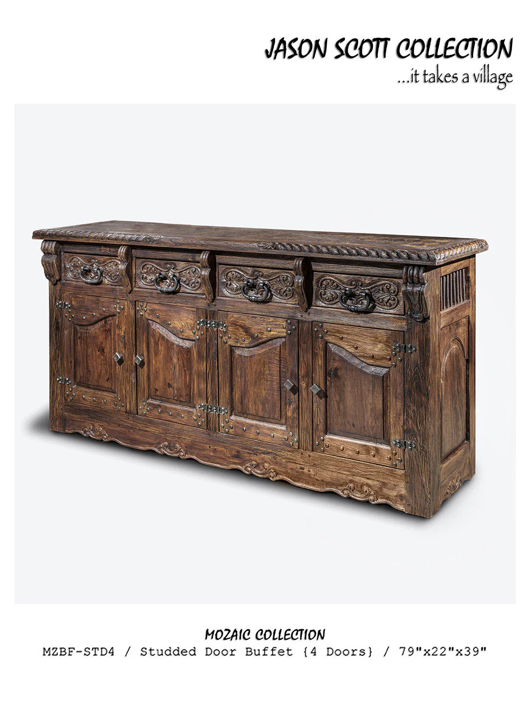 Jason Scott Studded Door Buffet / 4 Doors